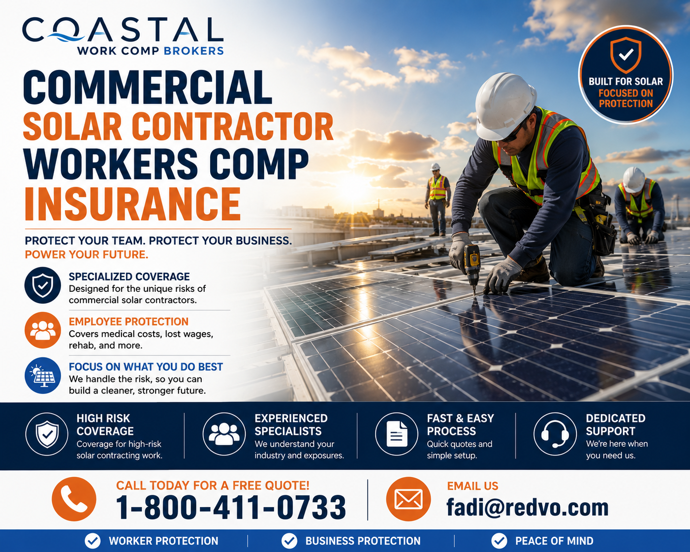 Commercial Solar Contractor Workers Comp Insurance