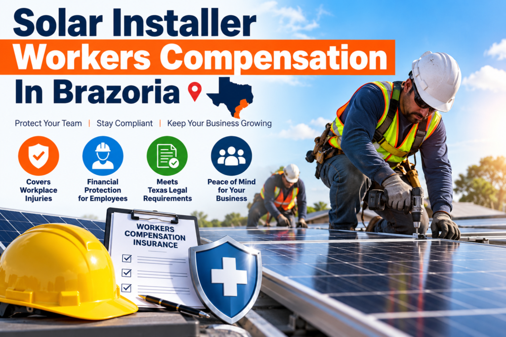 Solar Installer Workers Comp Insurance Brazoria, Workers Comp Insurance For Solar Contractors Brazoria, Solar Contractor Workers Compensation Insurance Brazoria, Workers Compensation Insurance Company For Solar Installers Brazoria, Solar Installation Workers Comp Insurance Brazoria