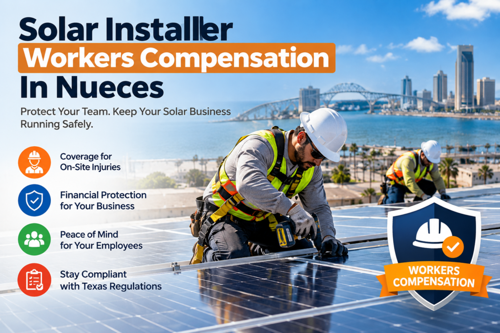 Solar Installer Workers Comp Insurance Nueces, Workers Comp Insurance For Solar Contractors Nueces, Solar Contractor Workers Compensation Insurance Nueces, Workers Compensation Insurance Company For Solar Installers Nueces, Solar Installation Workers Comp Insurance Nueces